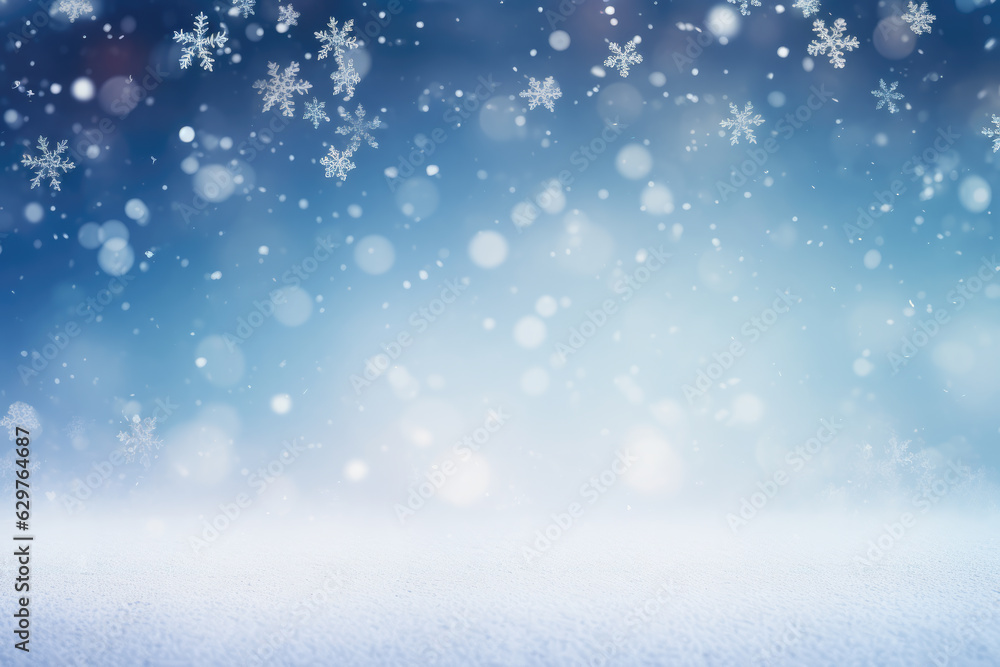 Beautiful Simple Christmas Background with Snowflakes