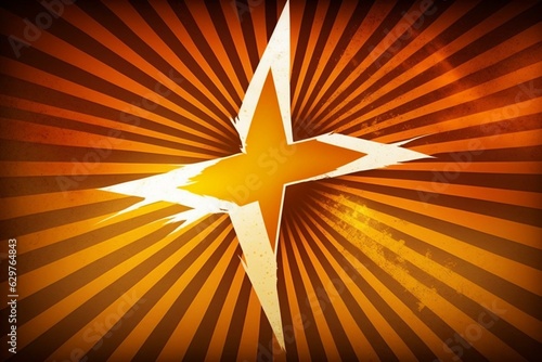 Christian symbol - orange and yellow - shooting star. Generative AI