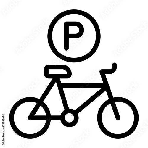 bike parking line icon