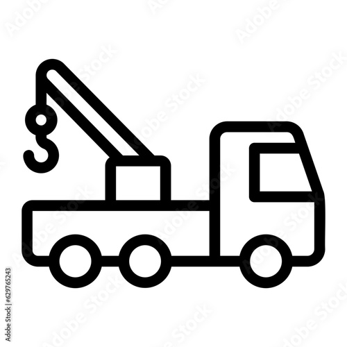 tow truck line icon