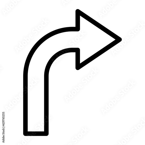 turn right line icon