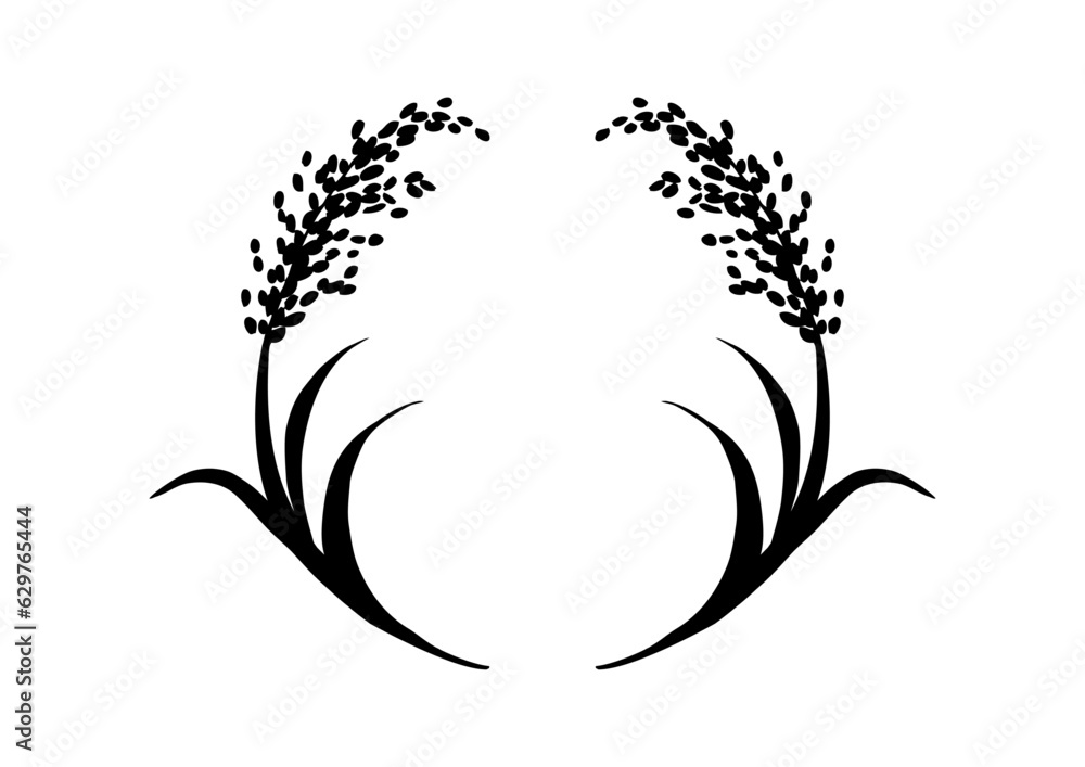 Rice illustration logo icon Rice illustration logo icon