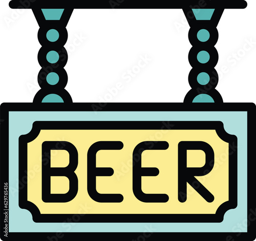 Beer banner icon outline vector. Factory tank. Drink alcohol color flat
