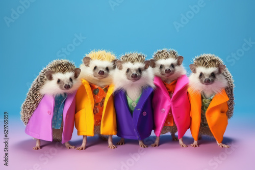 A Group of Funny Hedgehogs 