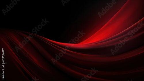 Abstract red on black background and swirls