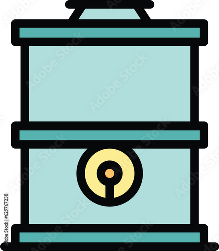 Metal beer barrel icon outline vector. Keg drink. Brewery beer color flat