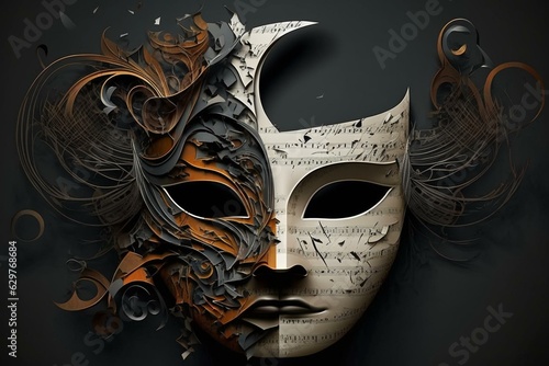 Musical mask. Generative AI