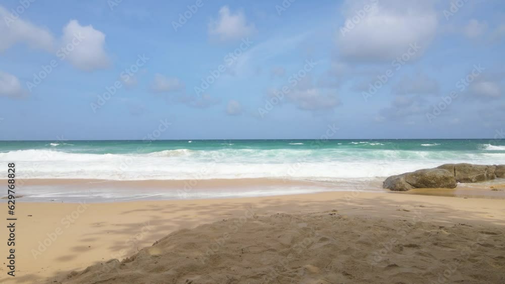 Empty beach sea sand and sky. Landscape view of beach sea in summer day. Beach space area, insert text. Empty beach sea sand and sky. Landscape view of beach sea in summer day. Beach space area, insert text.
