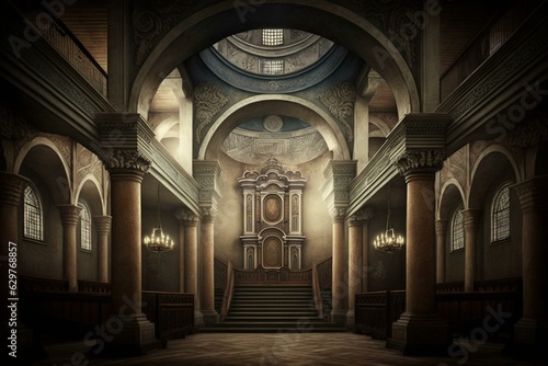 Image of a Jewish place of worship. Generative AI