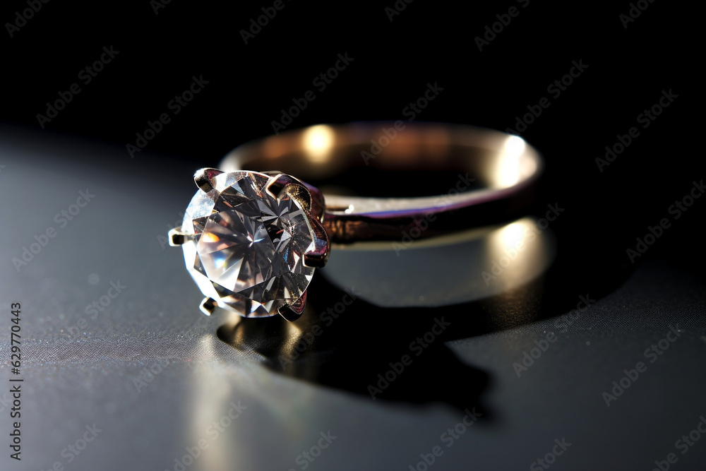 Diamond Ring on a plain background