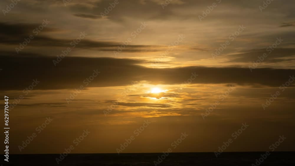 Sunrise timelapse in sea. Big sun close-up and clouds motion. Nature composition. Sunrise timelapse in sea. Big sun close-up and clouds motion. Nature composition.