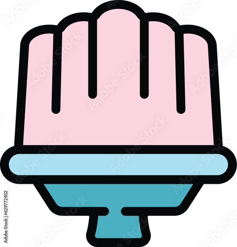 Jelly gum icon outline vector. Sweet gelatin. Bear fruit color flat