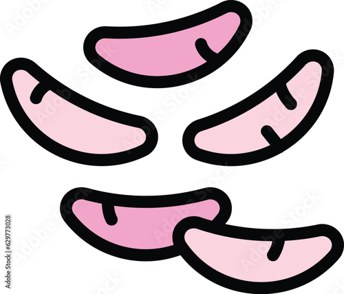 Jelly bean icon outline vector. Fish gum. Candy shiny color flat