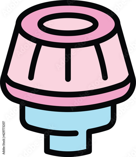 Jelly berry icon outline vector. Gelatin gum. Candy fruit color flat
