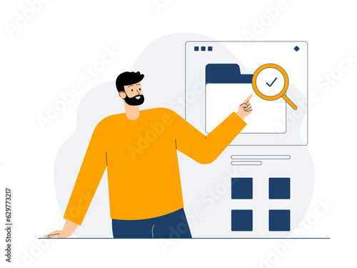 Business Concept illustrations. Vector illustration. Business people vector on white background. Businessman taking part in business activity.