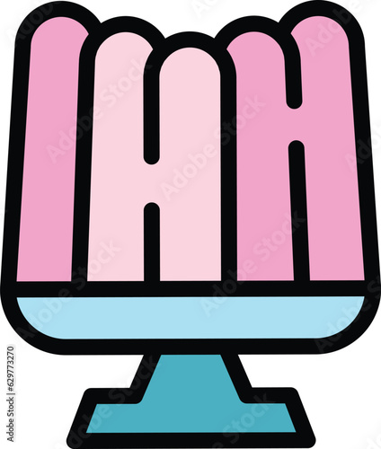 Jelly gelatin icon outline vector. Candy bear. Food berry color flat