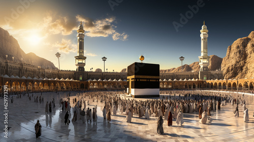 the beautiful view of the city of Mecca and also the place of worship of the Kaaba