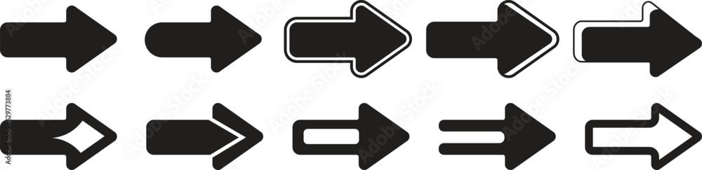 Arrow icons set. Black arrow vector icon pack. Arrow sign and symbol for web design. Simple arrow big set. Vector illustration Arrow icons set. Black arrow vector icon pack. Arrow sign and symbol for web design. Simple arrow big set. Vector illustration