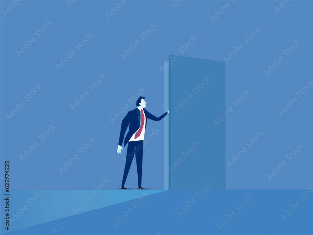 open the secret door business illustration. open the secret door business illustration.