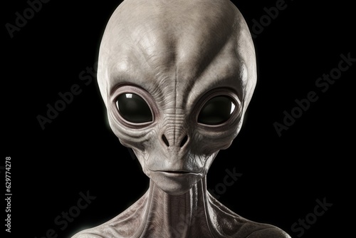 An alien close-up against a dark background