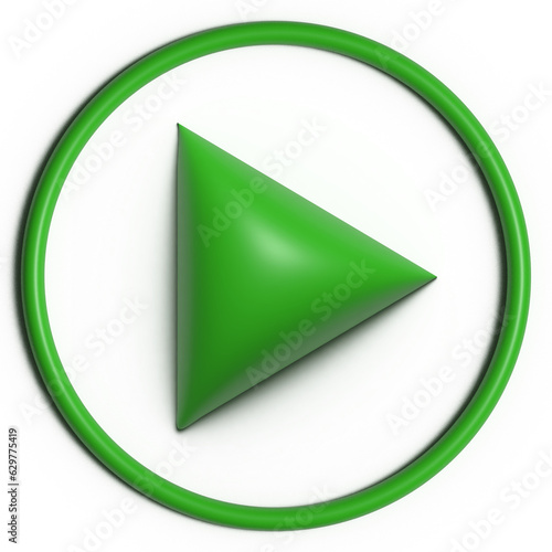 3D green Play button icon