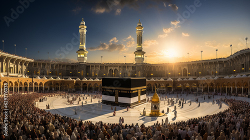 the beautiful view of the city of Mecca and also the place of worship of the Kaaba
