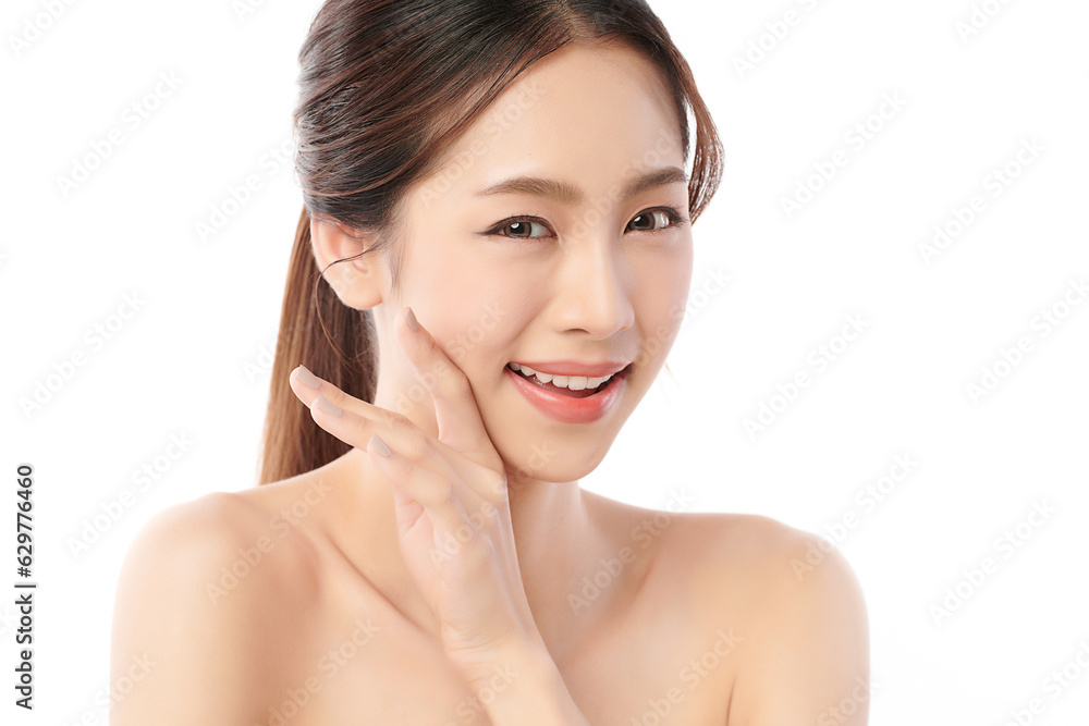 Beautiful young asian woman with clean fresh skin on white background, Face care, Facial treatment, Cosmetology, beauty and spa, Asian women portrait. Beautiful young asian woman with clean fresh skin on white background, Face care, Facial treatment, Cosmetology, beauty and spa, Asian women portrait.