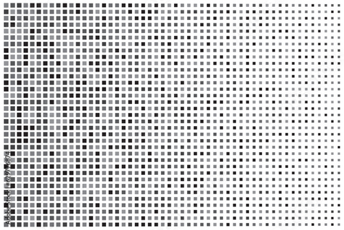 Black halftone dot grain texture pixel pop-art abstract pattern background.