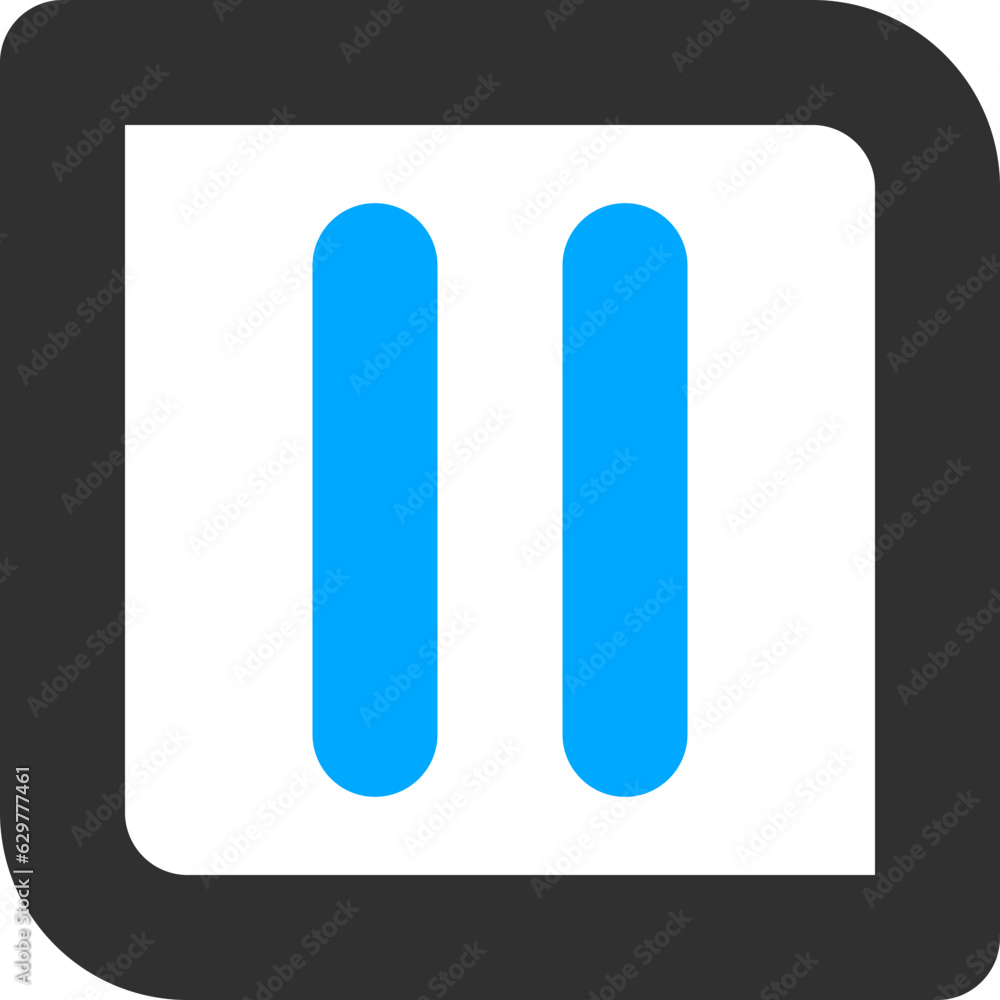 Pause video icon button in square and rounded style for user interface design and multimedia Pause video icon button in square and rounded style for user interface design and multimedia