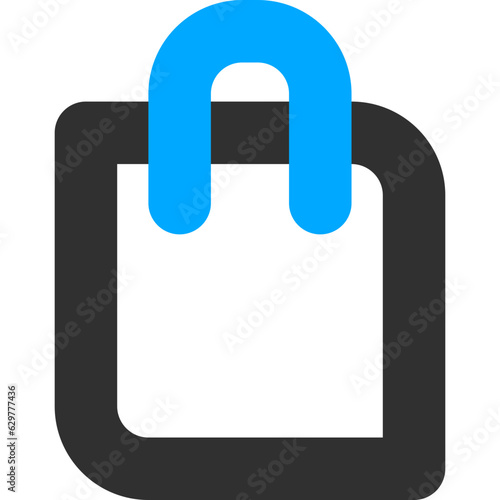 shopping bag button icon in minimalistic and circular style, suitable for online shop and ecommerce user interface design