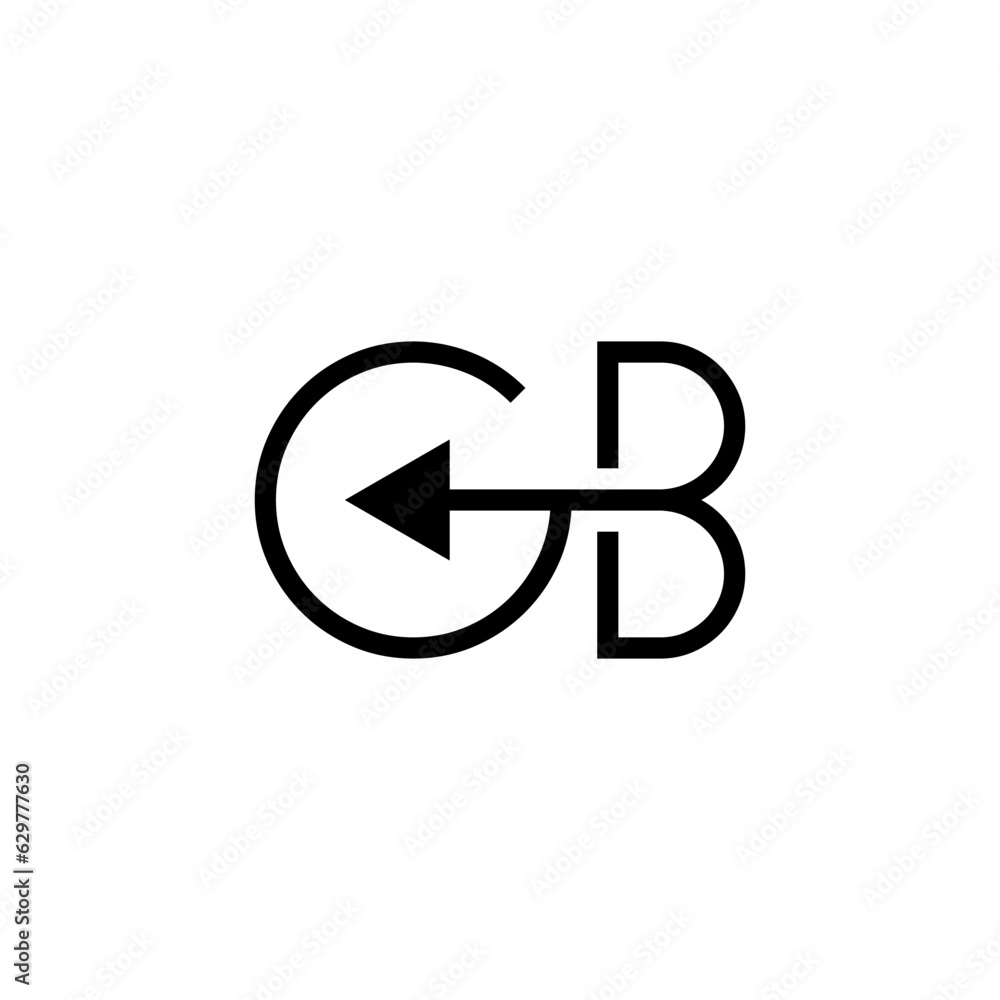 initial letter gb arrow monogram unique logo vector initial letter gb arrow monogram unique logo vector
