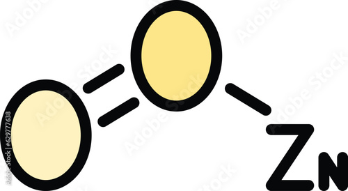 Chemical zinc icon outline vector. Tablet rich. Vitamin food color flat