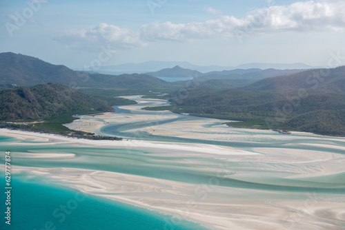 view from the helicopter, Whitehaven beach Queensland Australia