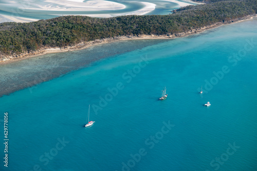 View from above at Whitehaven beach