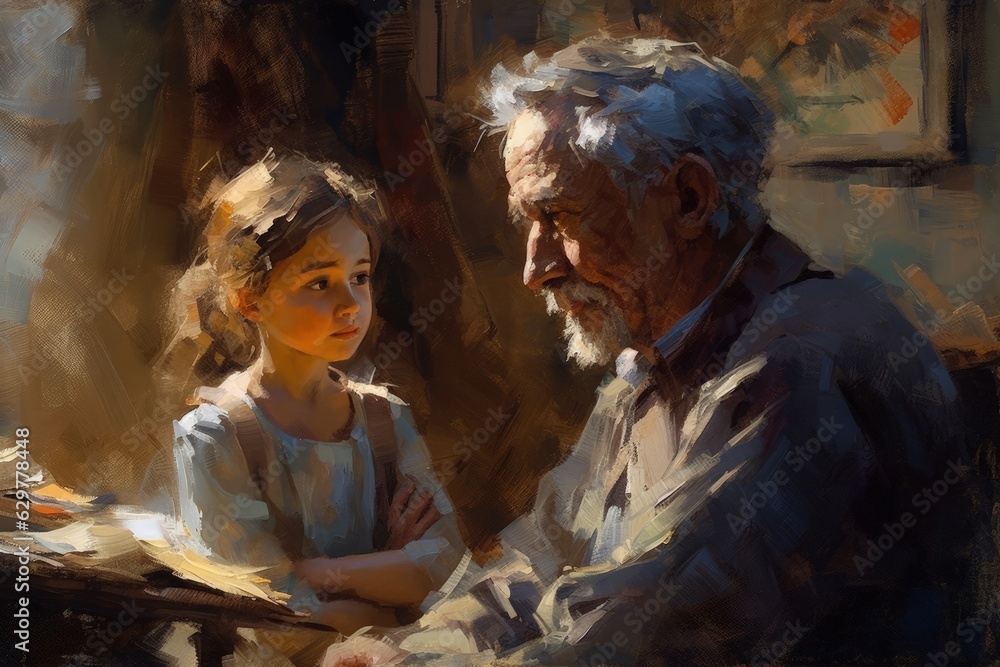 Fototapeta premium World Grandparents Day. Old age, Caregiving, sweethearts and relatives helplessness, affection and care for the older generation, native people,.favourite person grandpa grandma.