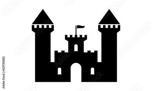 ancient castle silhouette vector logo