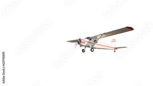 Fototapeta Naklejka Na Ścianę i Meble -  Small Airplane Flying. PNG Cutout. Isolated. 3d Rendering