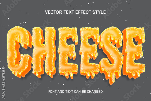 cheese mozarella melting slime liquid jam typography editable text effect font style template background design