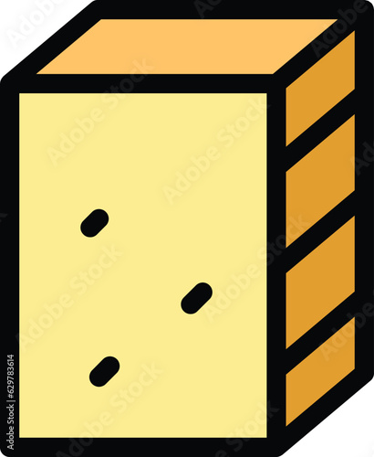 Drywall brick icon outline vector. Interior stone. Wall construction color flat