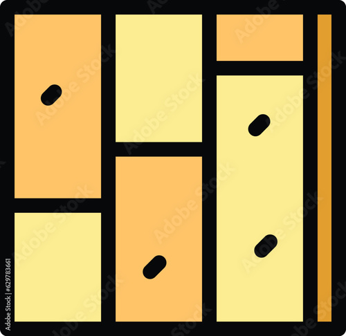 Wall stone icon outline vector. House cement. Drywall plaster color flat