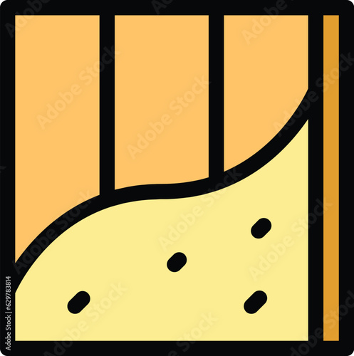 Drywall cement icon outline vector. Dry painter. Worker wall color flat