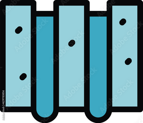Metal wall icon outline vector. House building. Drywall painter color flat