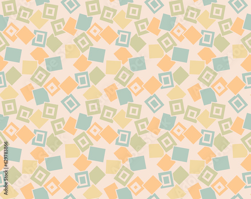 Japanese Funny Rectangle Vector Seamless Pattern