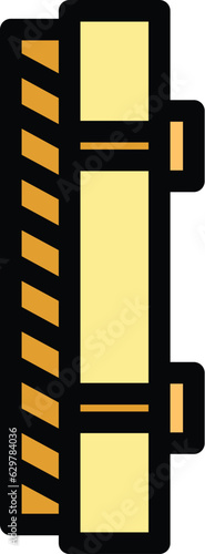 Pile drywall icon outline vector. Wall plaster. Paint home color flat