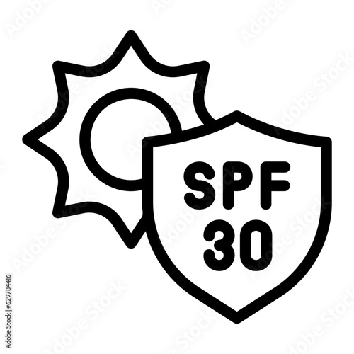 spf 30 line icon