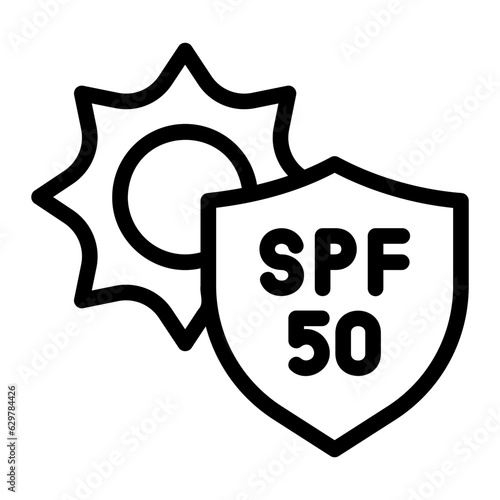spf 50 line icon