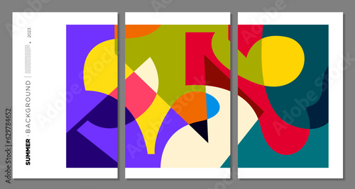 Vector Colorful Abstract Geometric and Liquid Background for Summer Festival