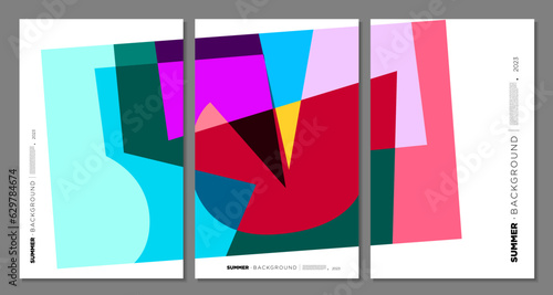 Vector Colorful Abstract Geometric and Liquid Background for Summer Festival
