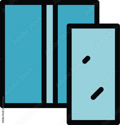 Pile drywall icon outline vector. Glue timber. Construction plaster color flat