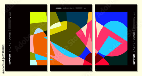 Vector Colorful Abstract Geometric and Liquid Background for Summer Festival